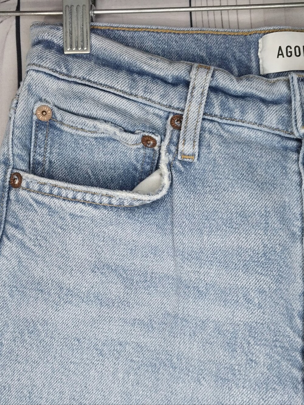 AGOLDE Light Wash Straight Leg Casual High-Rise Everyday Jeans - Picture 5 of 8